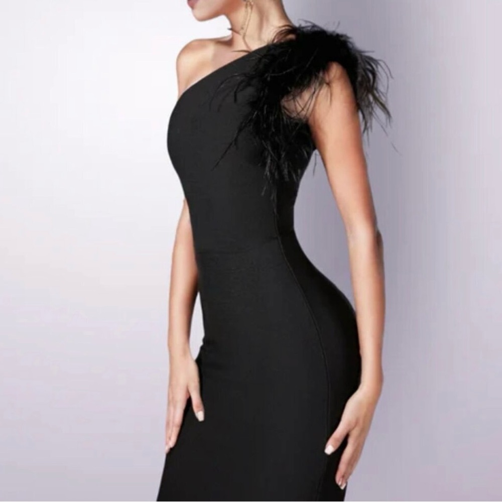 Feather Great Gatsby floor length dress NWT